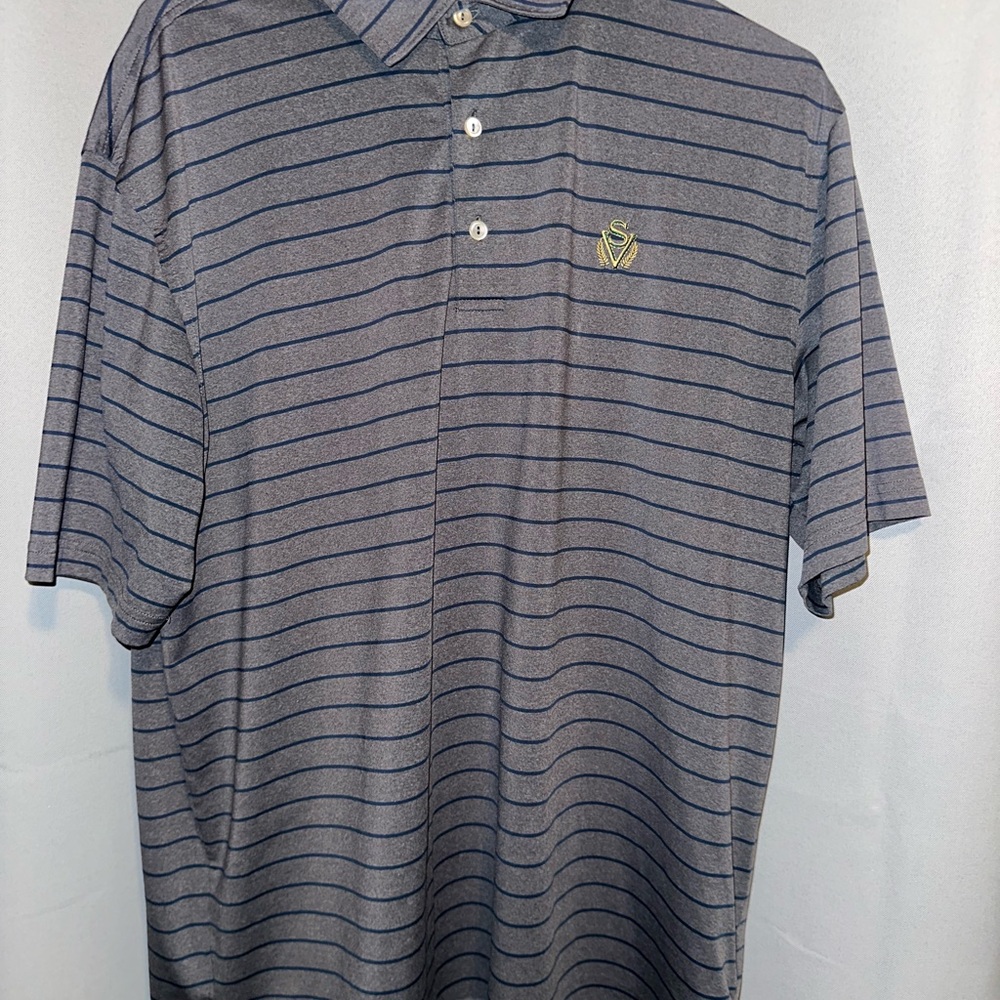 Men's Striped Gray Polo Shirt
